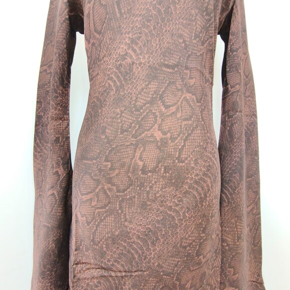 Realisation Par The Gia in Python Women Silk Maxi Dress Round Neck Long Sleeve - Picture 8 of 12